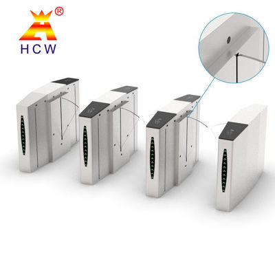 25W Flap Barrier Turnstile Gate With Card Reader Infrared Mechanical Anti Pinch