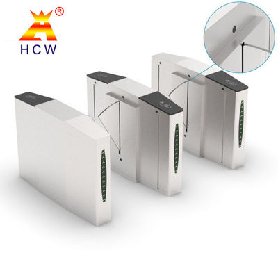 25W Flap Barrier Turnstile Gate With Card Reader Infrared Mechanical Anti Pinch
