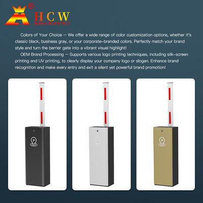 HCW Full Automatic Parking System Straight Boom Barrier With 1-6m Arm RFID Boom Barrier Gate