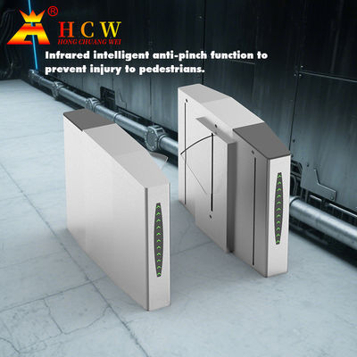 HCW Wing Gate Turnstile Biometric Access Control Rs232 Pedestrian Anti Smashing For Office Building