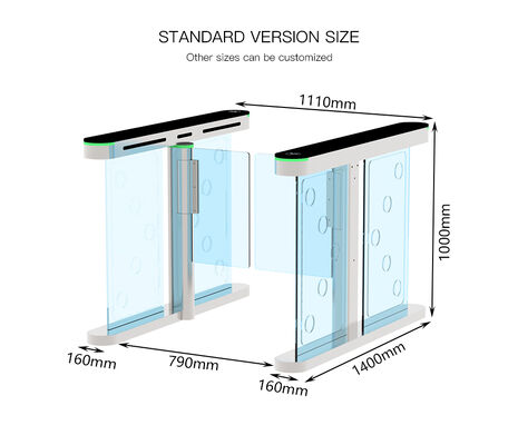 HCW Optical Barrier Turnstile Gate with 7-Pair Infrared Anti-Tailgating 40W DC Brushless Motor and ISO 9001/CE Certification