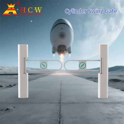 HCW 1S टर्नस्टाइल स्विंग गेट सुपरमार्केट प्रवेश द्वार टर्नस्टाइल फेस फिंगरप्रिंट पहचान के साथ