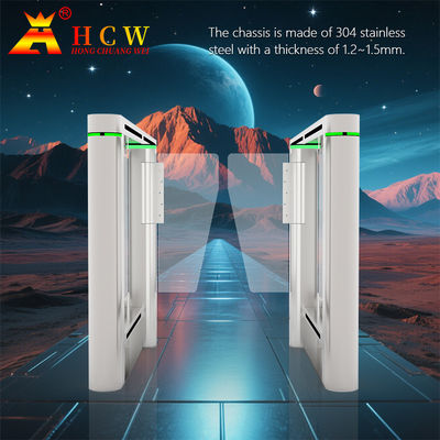 Hcw Automatic Turnstile Gate Led Indicator Anti Smashing Ss304 Security Induction Channel 40w
