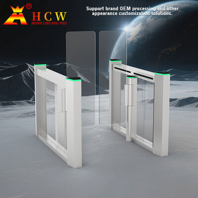 HCW Automatic Turnstile Gate with 30-40 Passages/Minute Throughput 10mm Plexiglass Door Wings and 3-Million-Cycle Durability
