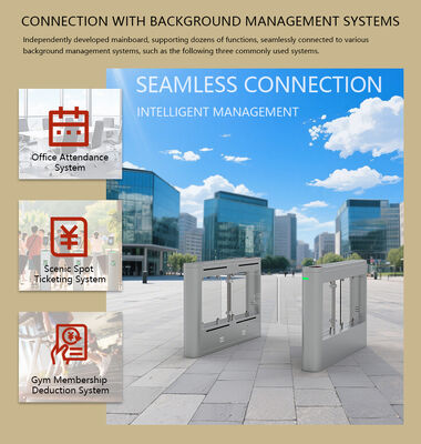 HCW 8 Pairs Infrared Detection Sensors Swing Barrier Turnstile Gate,Fast Speed 30-60 Person/Minute Pedestrian Access Control Turnsti,5 Million Times Life Span Swing Turnstile Gate