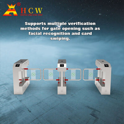 HCW High-capacity Swing Barrier Turnstile with Intelligent Recognition and Triple Anti Pinch Protection for secure access control.